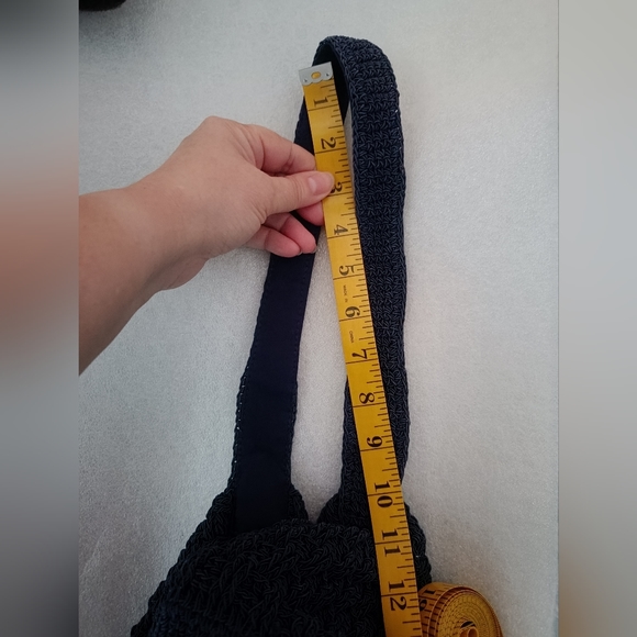 🍀4/$19🍀👜Simons Boho Crochet Navy Blue Mini Bag - Picture 10 of 10